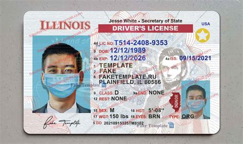 Illinois Driver License Template Psd New Fake Illinois Driver License