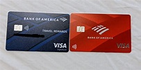 These two Bank of America credit cards has a different design. The old ...