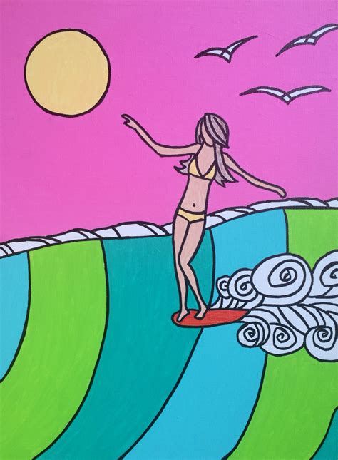 Shopstellasurfart Surf Art Surf Artwork Surf Art Painting