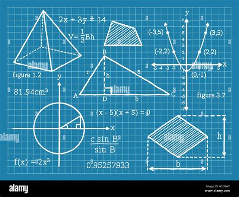 Matemáticas Álgebra Geometría Trigonometría Imagen Vector De Stock