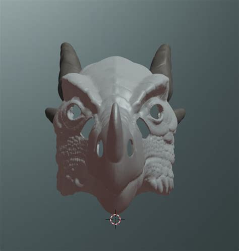 Horned Dragon Mask Stl Files For 3d Printing Etsy