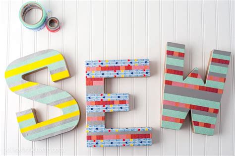 Diy Washi Tape Letter Craft Create Sewing Room Decor