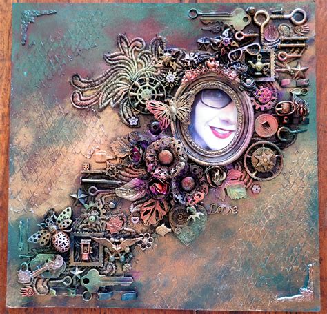 Pin By Tracey Henly On Some Of My Favourite Layouts By Me Steampunk Mixed Media Art Steampunk