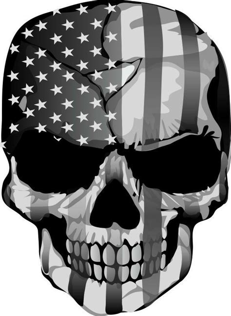 Punisher American Flag Blackwhitegray Exterior Decal Multiple Sizes