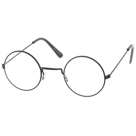 Vintage Inspired Round Metal Frame Clear Lens Glasses Zerouv