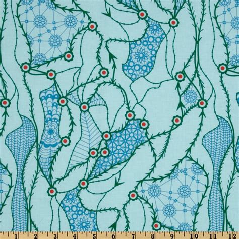 Anna Maria Horner Field Study Migratory Lace Aquatic Aqua Aqua Fabric