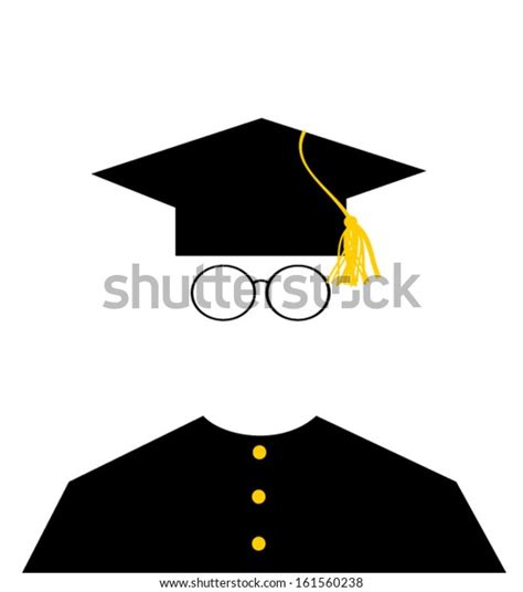 Graduate Wearing Cap Gown Stock Vector Royalty Free 161560238