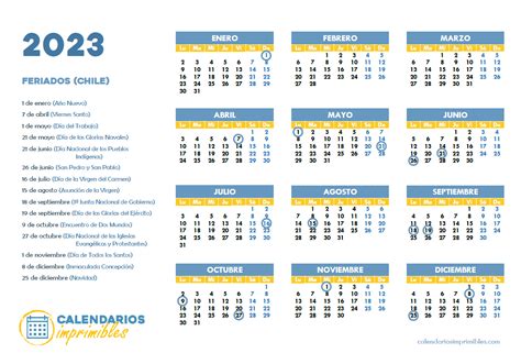 Calendario Laboral Feriados En Chile