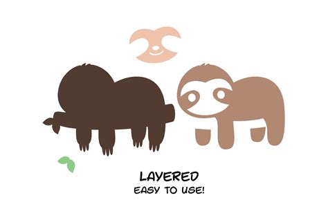 252+ layered sloth svg - Free SVG Cut File Bundles | Picture art SVG