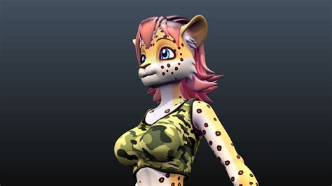 Leopard Girl Furry Nsfw D Model Blend Free D