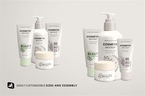 Beauty Product Packaging Set Mockup Designertale