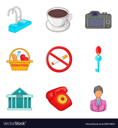 Assimilation Icons Set Cartoon Style Royalty Free Vector