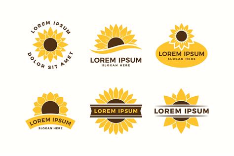 Sunflower Logo Templates And Svg Cliparts Etsy Ireland