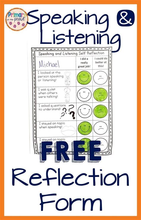 The Free Reflection Form For Speaking And Listening