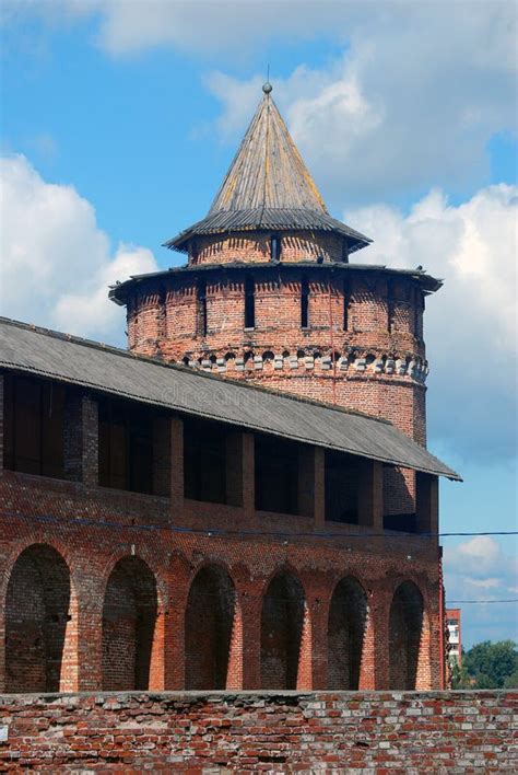 Oude Toren Het Kremlin In Kolomna Rusland Stock Foto Image Of