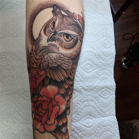 Neo Traditional Owl Tattoo