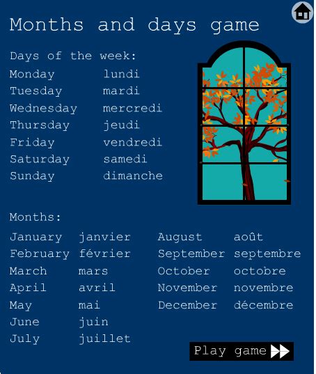 Days of the week and months of the year online computer ...