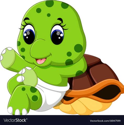 Cute Turtle Cartoon Royalty Free Vector Image Vectorstock Cute