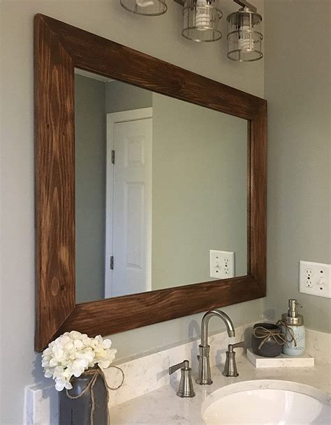 Handmade Products Shiplap Rustic Wood Framed Mirror 20 Stain Colors
