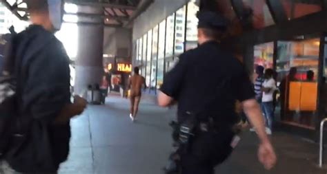Homeless Man Strips Naked Outside Port Authority Bus Terminal New