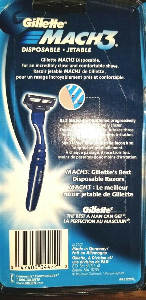 9 Gillette Mach3 Smooth Shave Mens Disposable Razors 3 Packs 3 Each