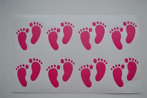 Set Of 10 Pairs Baby Feet Vinyl Decals Baby Feet Decals Baby Feet