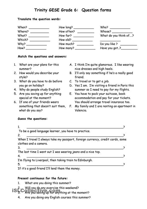 Grade 6 English Worksheets