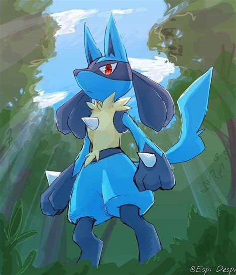 A Drawing Of A Blue And Yellow Pokemon With Red Eyes