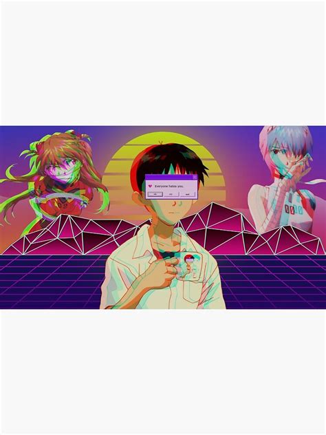 Evangelion Shinji Everyone Hates You Wallpaper Mug Poster By