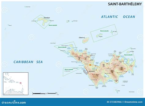 Map Of The Antilles Island In The French Overseas Territories Of Saint