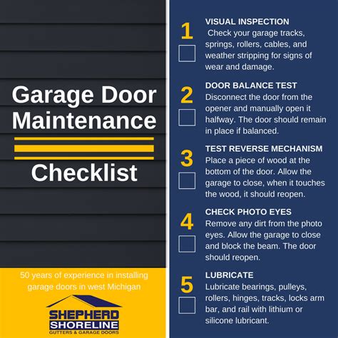 Garage Door Maintenance Checklist Shepherd Shoreline