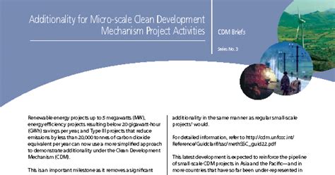 Additionality For Micro Scale Clean Development Mechanism Project