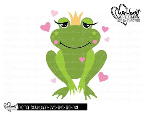 Cute Frog Svg Png  Dxf Frog With Crown Svg Frog Prince Etsy