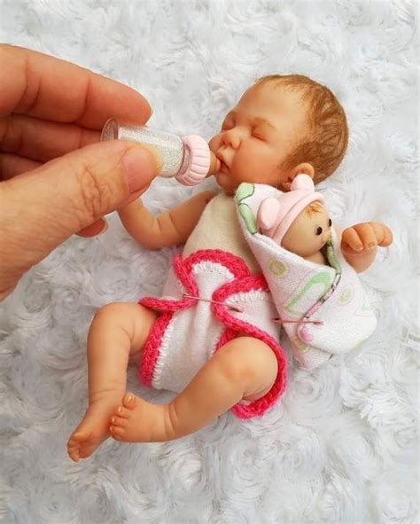 Ooak Miniature Newborn Polymer Clay Art Doll Baby Girl Collectible
