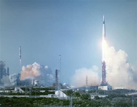 Atlas Agena Rocket Launch For Gemini 8 Photograph By Nasavrs Fine Art