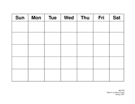 5 Day Week Calendar Template Example Calendar Printable