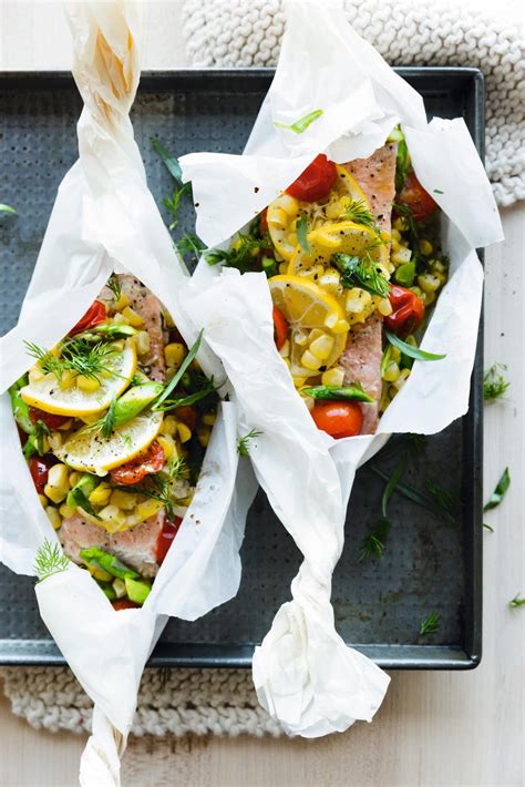 Fish En Papillote With Tomatoes Corn And Asparagus Amanda Haas Cooks