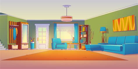 Living Room Vector Cartoon Home Interior Design Vector Art At Vecteezy