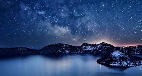 Bing Image Archive Milky Way Above Crater Lake Oregon