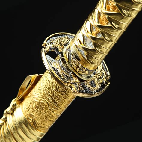 Golden Katana épée Katana Japonaise Faite à La Main En Acier à Haute