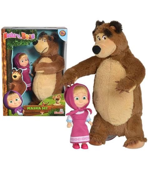 With Luv Masha And The Bear Jada Toys Masha Plush Set