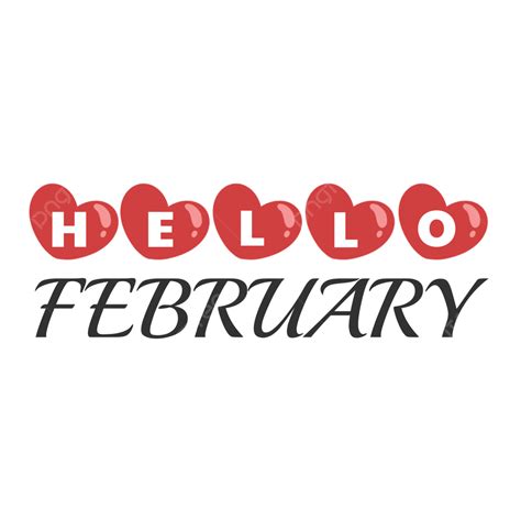 Hello February Clipart Hd Png Hello February Text Heart Love Logo