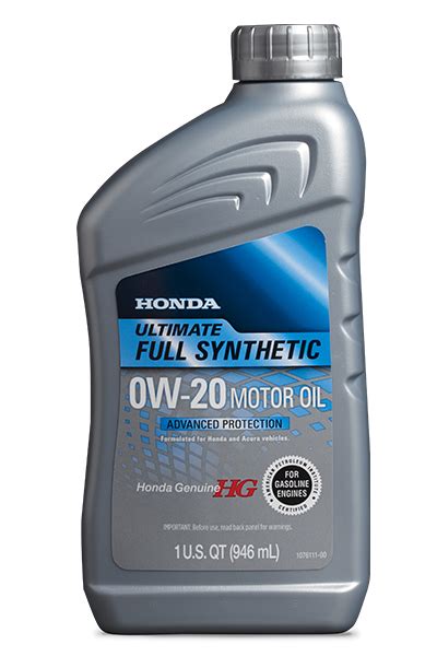 Honda 0w 20 Ultimate Full Synthetic Motor Oil 08798 9137