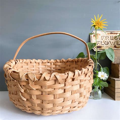 Handmade Split Oak Gathering Basket 18x14 In The Vintage Kitchen Shop