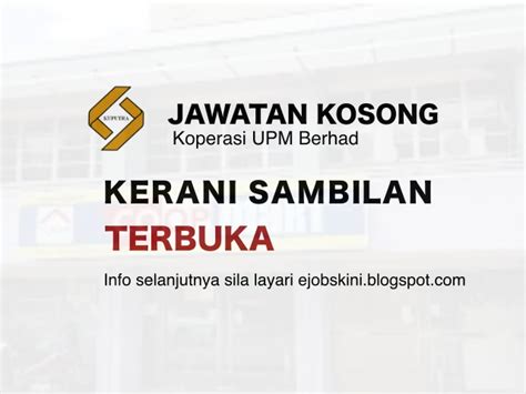 Jawatan kosong 2021 daily update at jawatan kosong terkini. Jawatan Kosong Kerani Sambilan di Koperasi UPM Berhad ...
