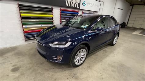 Tesla Model X Vinyl Wrapped In 3m Gloss Boat Blue Youtube