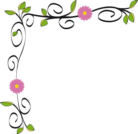 Border Flowers Clip Art Flower Border Png Download 23142252 Free