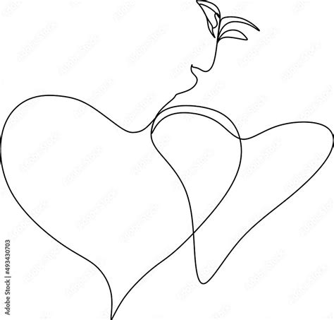 Continuous Drawing Of Two Lesbians Kissing Each Other Stock Vector Adobe Stock