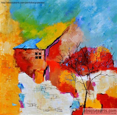 Pol Ledent Artwork Abstract House And Tree Original