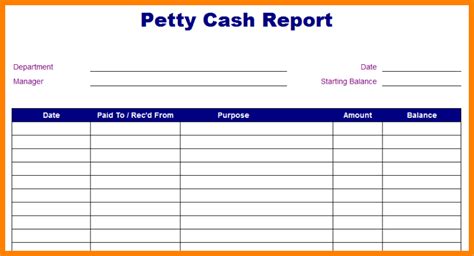 How To Maintain Petty Cash In Excel ~ Excel Templates